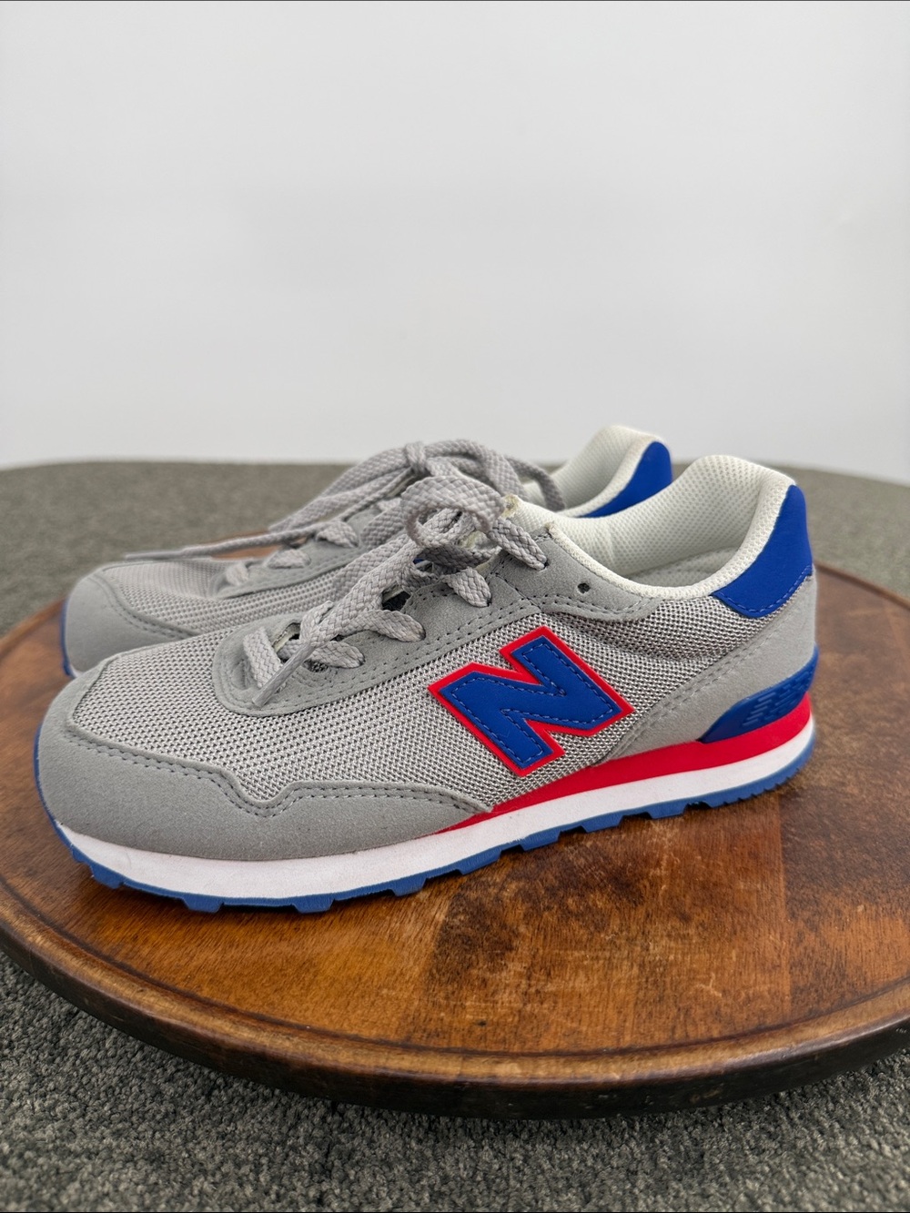New Balance Shoes Kids 2 515 Gray Blue Red Lace Sneaker Gym Play School Athletic